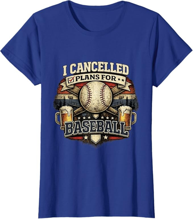 I Cancelled Plans for Baseball Vintage Retro Graphic T-Shirt | Amazon (US)