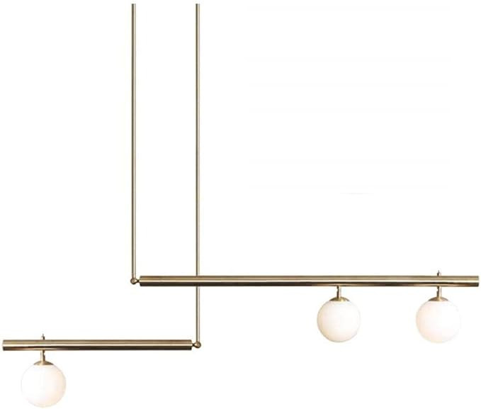 KCO Lighting 3-Light Glass Globe Chandelier Light Modern Linear Ceiling Pendant Light Gold Glass ... | Amazon (US)