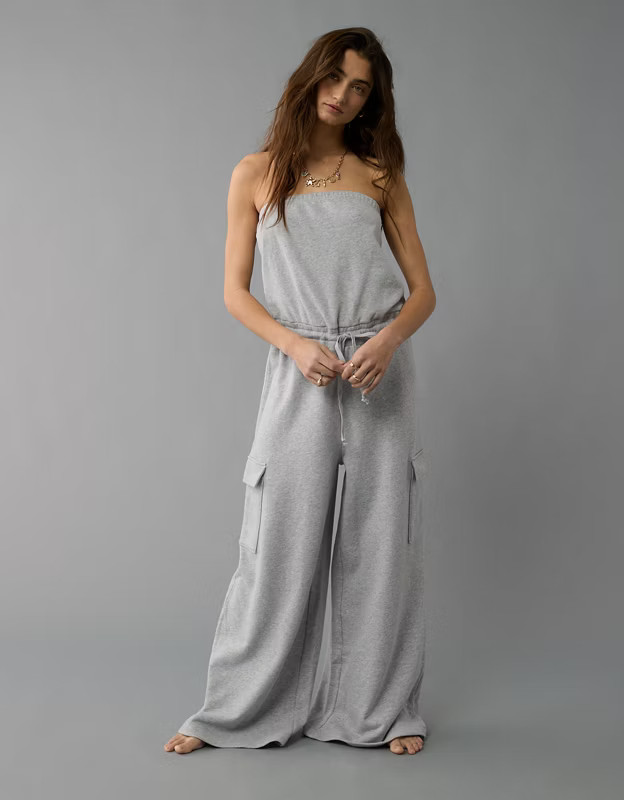 AE Strapless Tube Top Cargo Jumpsuit | American Eagle Outfitters (US & CA)