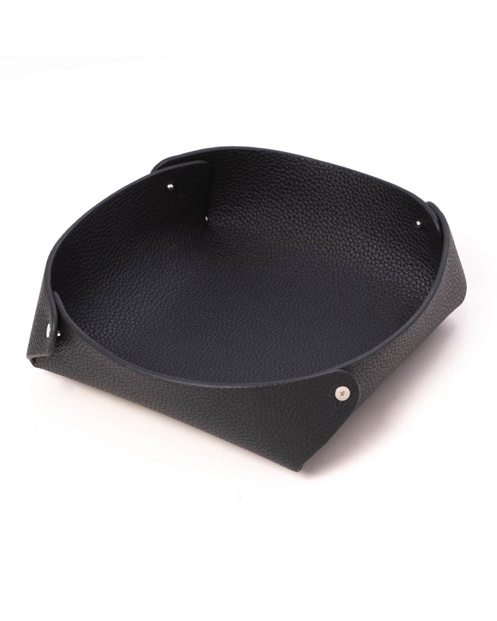 Bey-Berk Men's Round Leather Valet Tray | Neiman Marcus