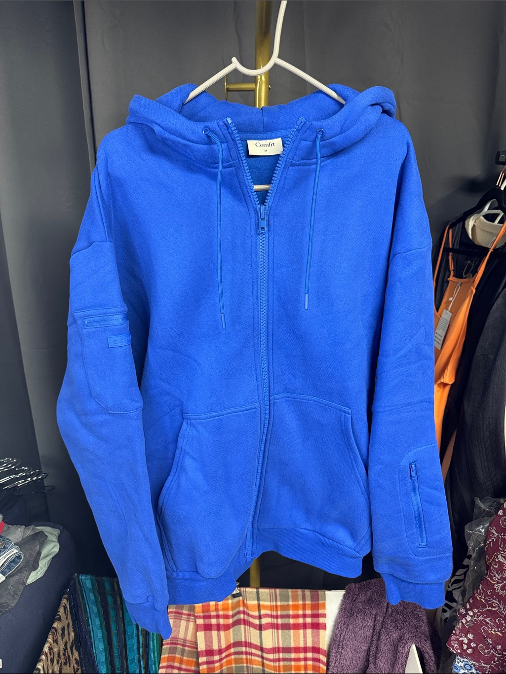 Comfrt Electric Blue Full-Zip Hoodie | Poshmark