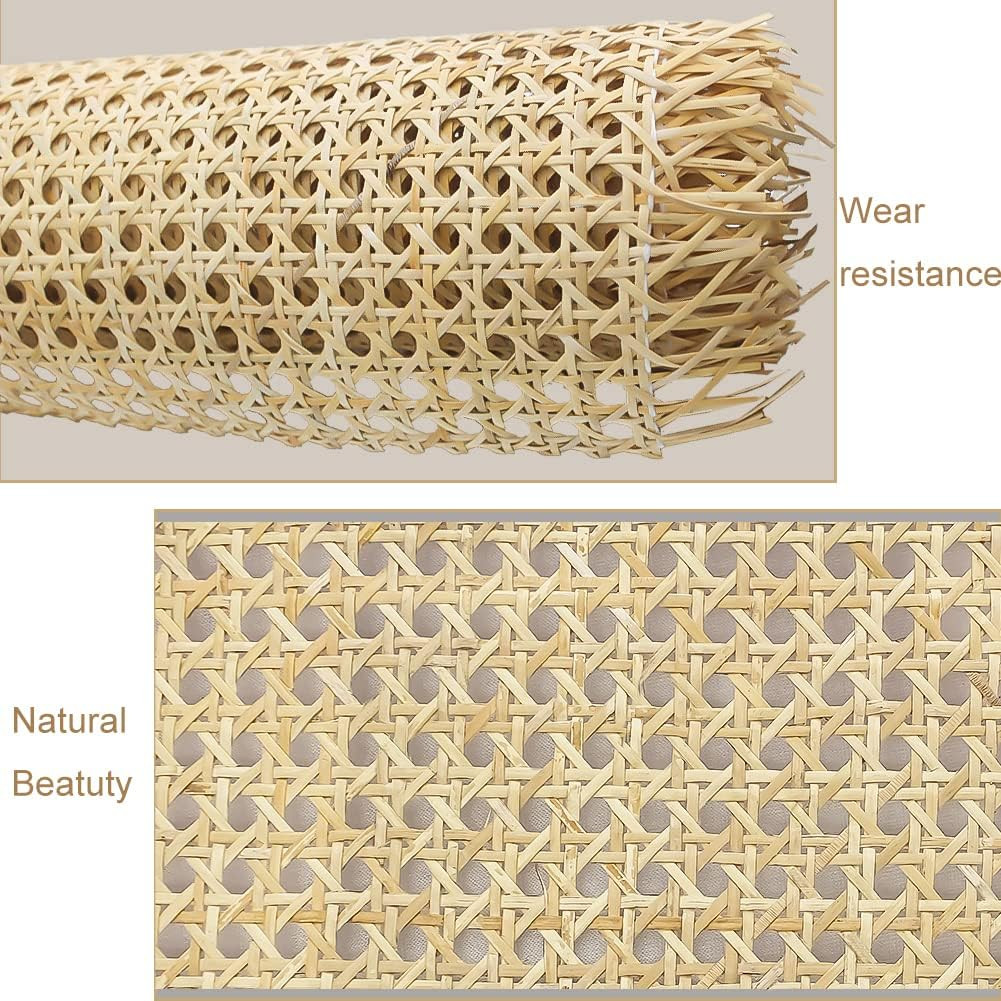 18" Widthx1Feet Natural Cane Webbing Sheet Caning Cane Material Cane Rattan Cane Mesh Sheet Webbi... | Amazon (US)