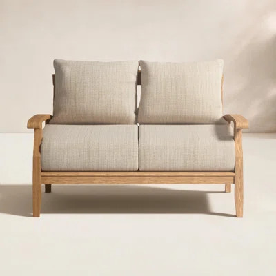 Summerton 54.25" Wide Outdoor Teak Loveseat with Cushions | Wayfair North America