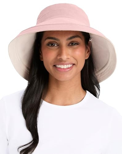 Solbari Women's Holiday Sun Hat UPF 50+ - Dusty Pink/Beige - Small-Medium | Amazon (US)