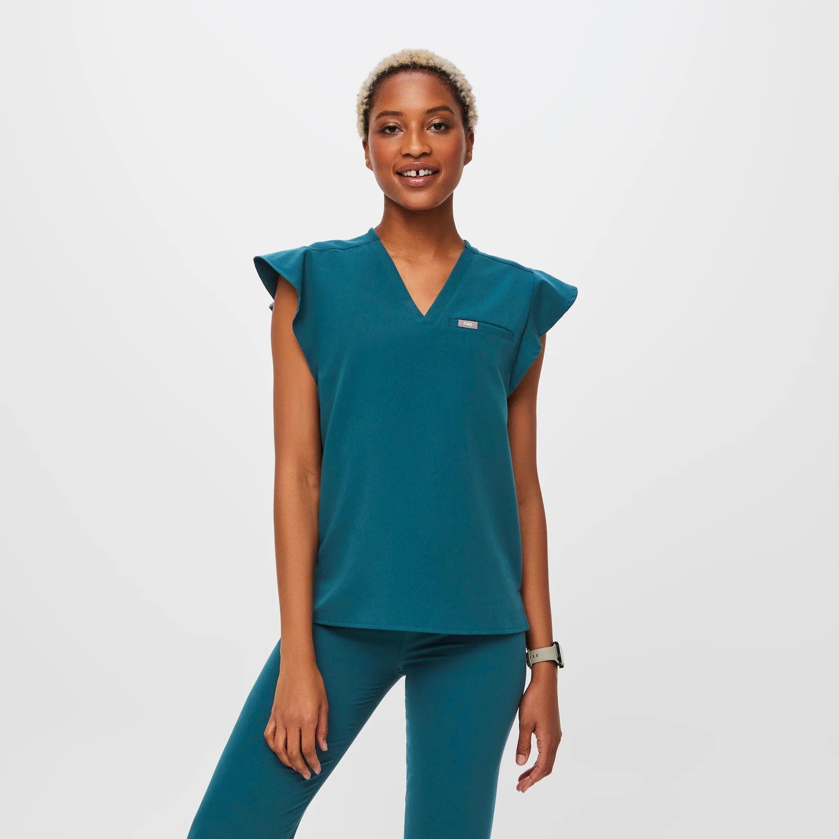 Natal Flutter Sleeve Scrub Top | FIGS