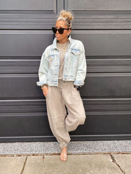 Today’s vibe was be cozy on this summer like day… it was 70 degrees so I busted out sandals… it felt like vacation in February… perfect travel outfit or on vacation… onesie, denim jacket, target, free people, travel outfit, spring outfit, vacation outfit 

#LTKfindsunder100 #LTKstyletip #LTKtravel
