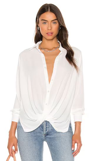 Surplice Button Blouse in White | Revolve Clothing (Global)