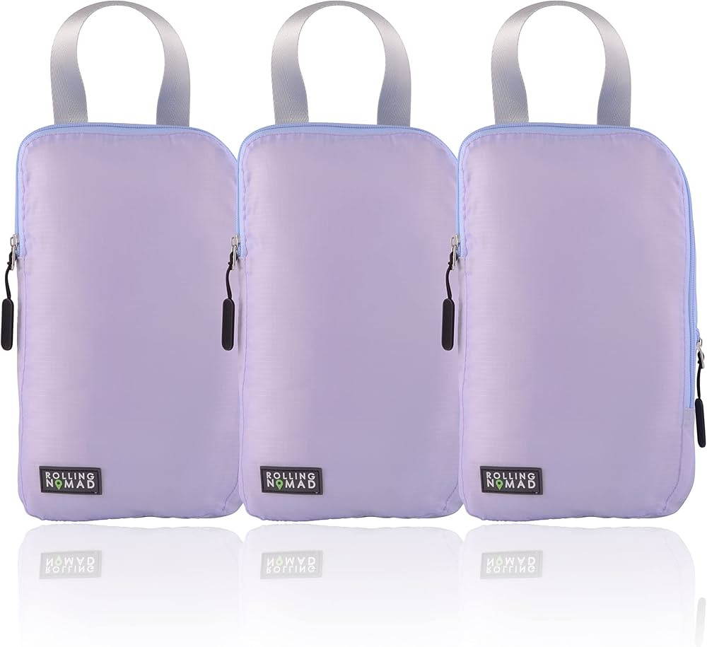 Compression Packing Cubes - 3 Pack Medium Purple Luggage Travel Carry Must Haves, Compressible Su... | Amazon (US)