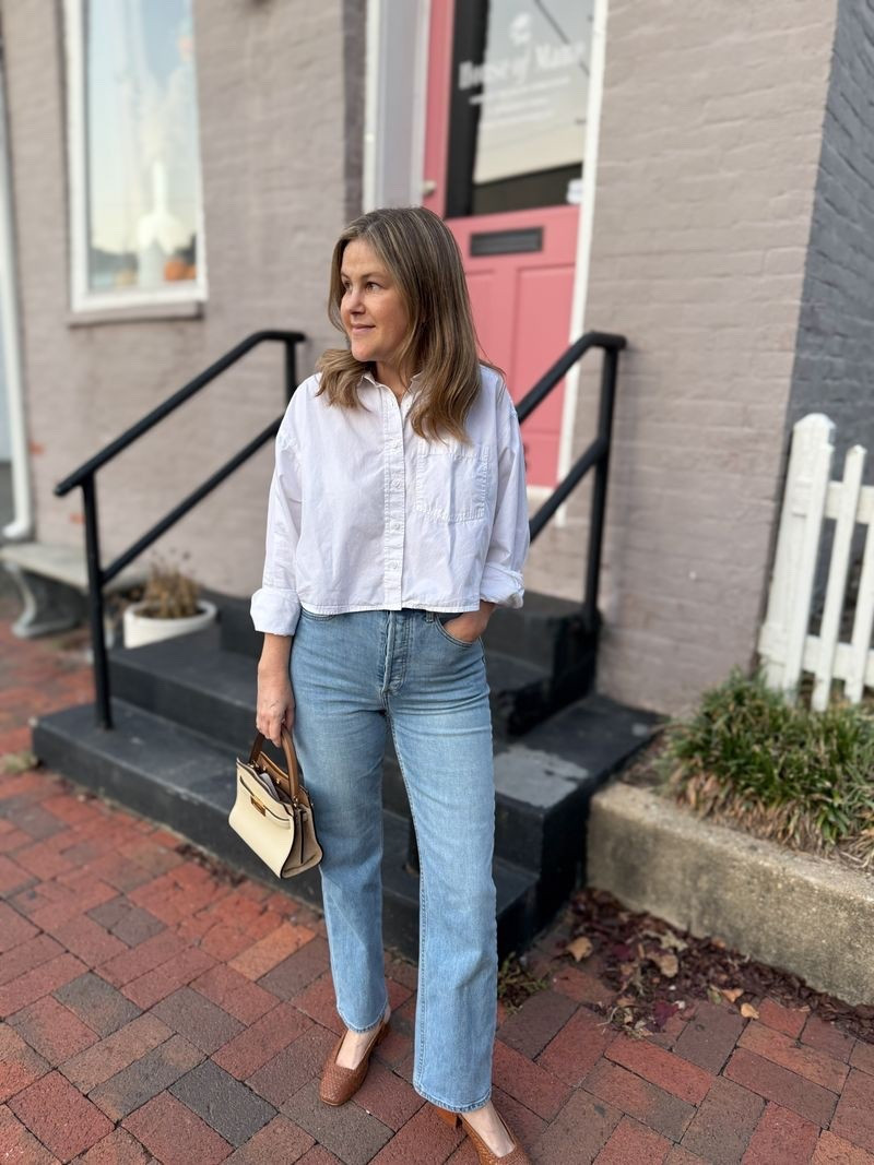 Classic fall outfit. I love this cropped J. Crew button up and Agolde Ren jeans. 

#LTKSeasonal #LTKStyleTip #LTKWorkwear