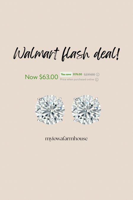 These 2 carat  diamond earrings are on sale for only $63! This is an amazing deal from Walmart!

#LTKfindsunder100 #LTKGiftGuide #LTKsalealert