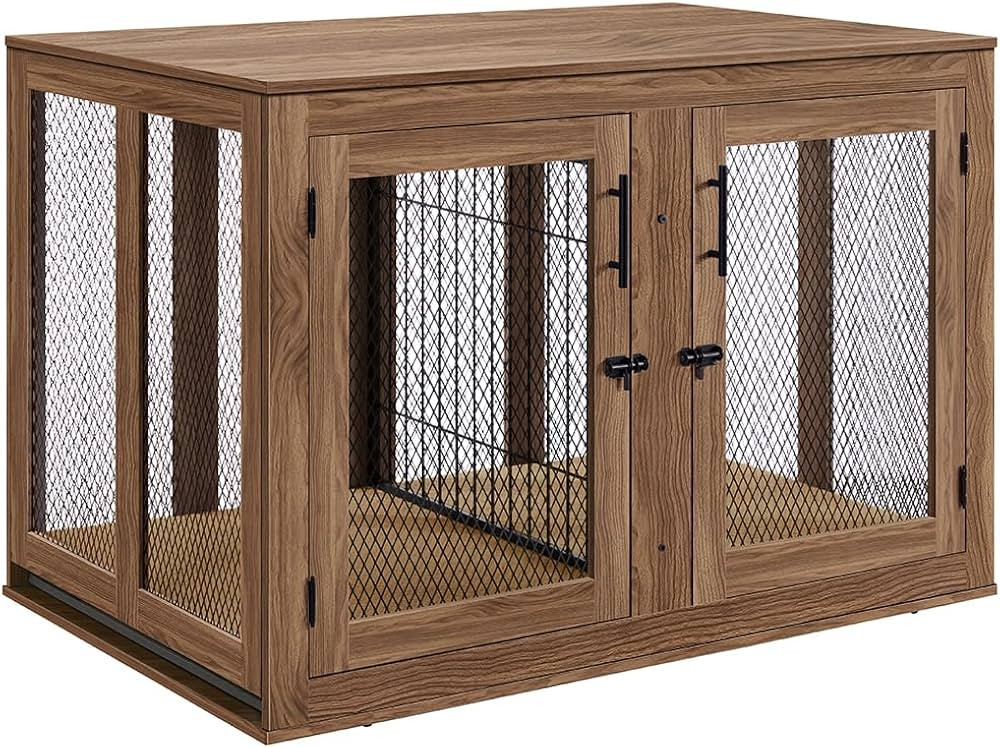 unipaws XL Furniture Dog Crate for Large Dogs with Tray and Divider, Extra Large Indoor Aesthetic... | Amazon (US)