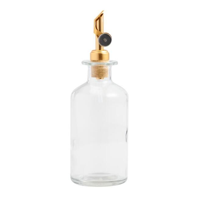 Glass Oil Bottle with Gold Stopper | World Market