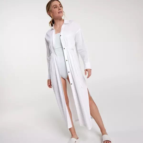 CALIA Women's Cinched Waist Long Sleeve Button Down Dress | Dick's Sporting Goods