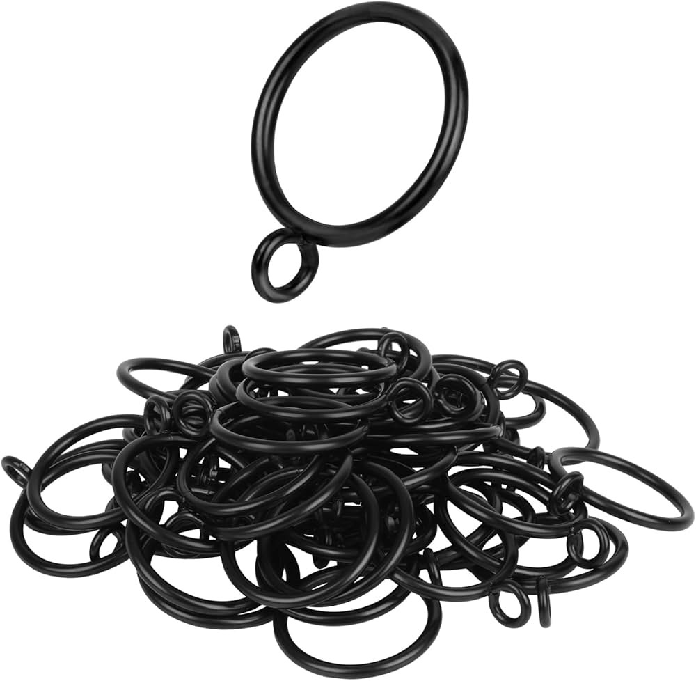 Curtain Rings with Eyelets, 48 Pack Metal Drapery Rings for Pinch Pleat Curtains Panels, Drape Ri... | Amazon (US)