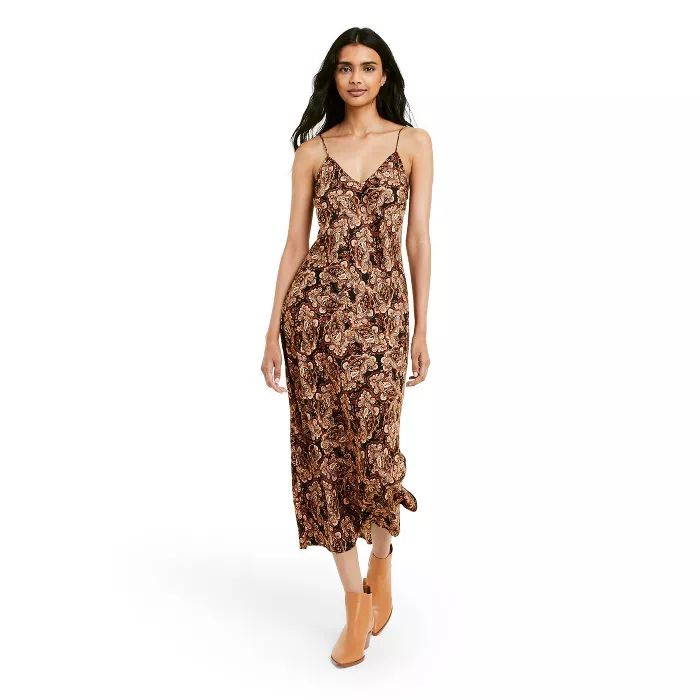 Women&#39;s Paisley Print Slip Dress - Nili Lotan x Target Brown S | Target