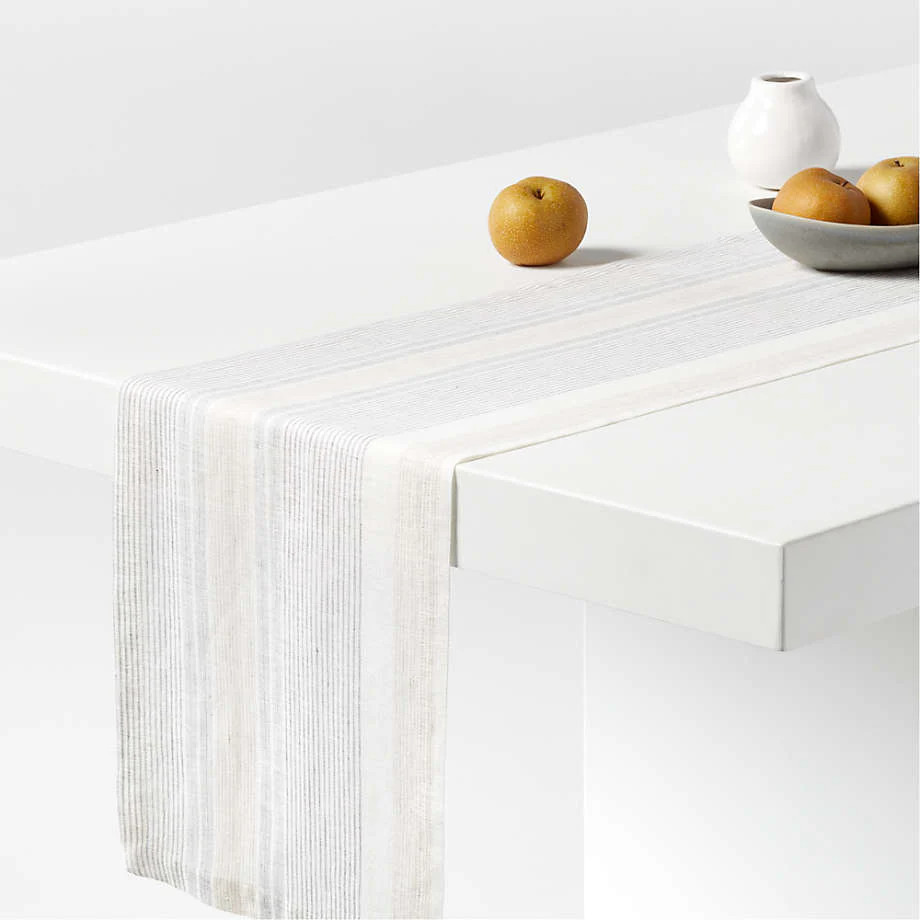 Crate & Barrel Chesney Metal Gray Striped Runner 9' | Zulily