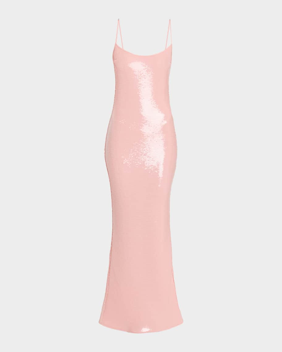 Isis Scoop-Neck Sequin Column Gown | Neiman Marcus