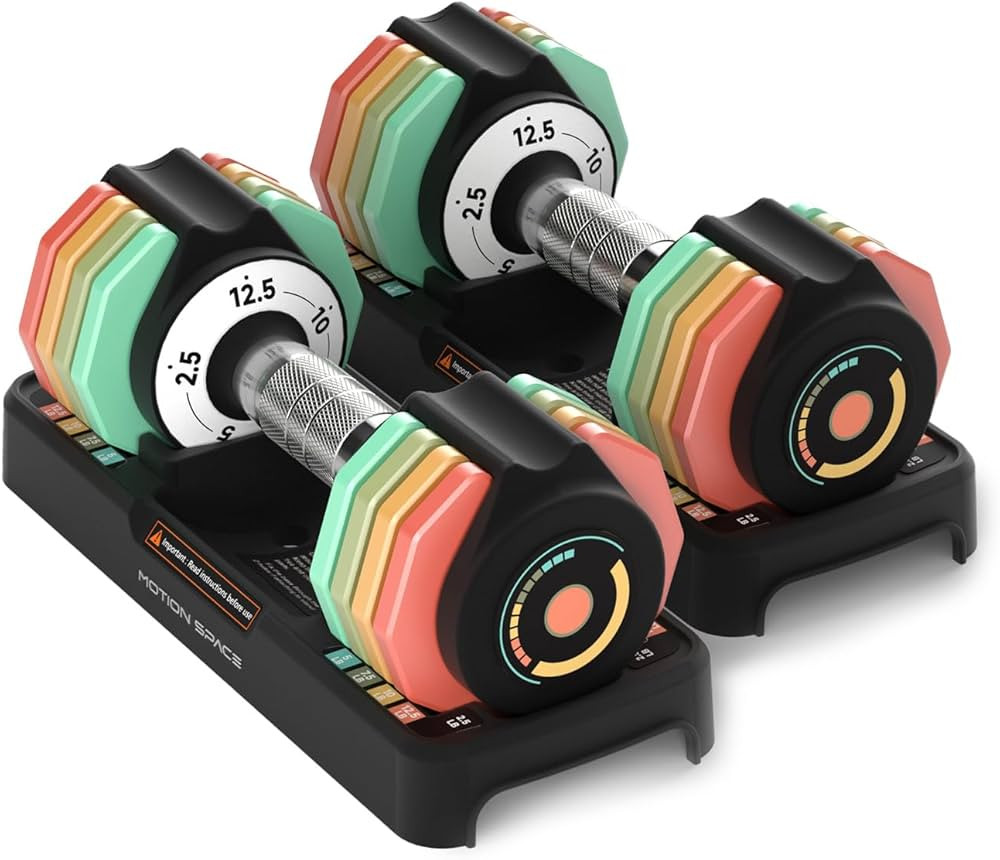Adjustable Dumbbells Set 12.5LB/22.5LB Pair, 1-Sec Fast Adjustable 5 Weights by Turning Handle, P... | Amazon (US)