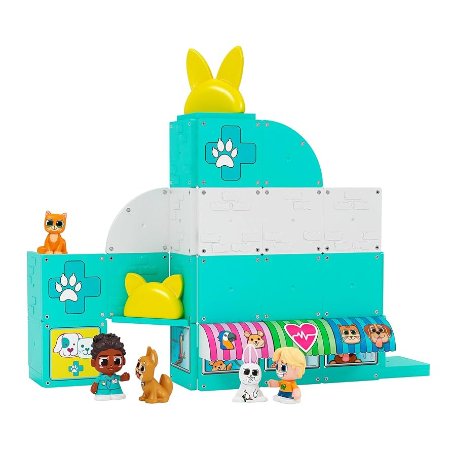 Tile Town Pet Vet Magnetic Tiles Set, 48 Piece Magnet Tiles for Kids with Sound and Lights, Innov... | Amazon (US)