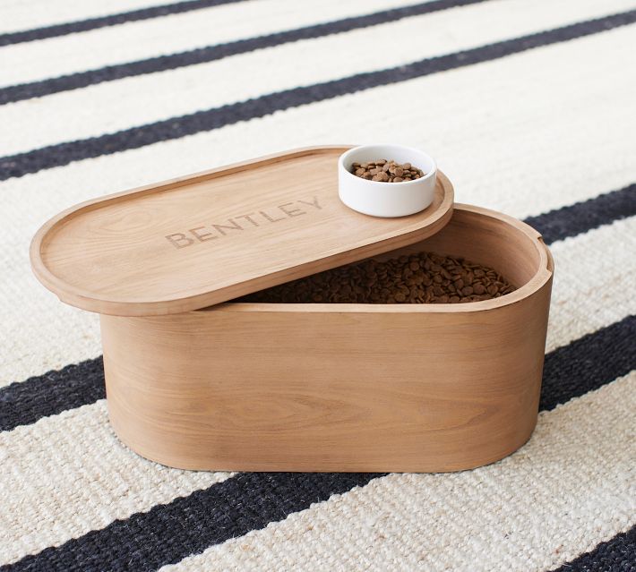 Paxton Pet Bowl Stand With Storage | Pottery Barn | Pottery Barn (US)