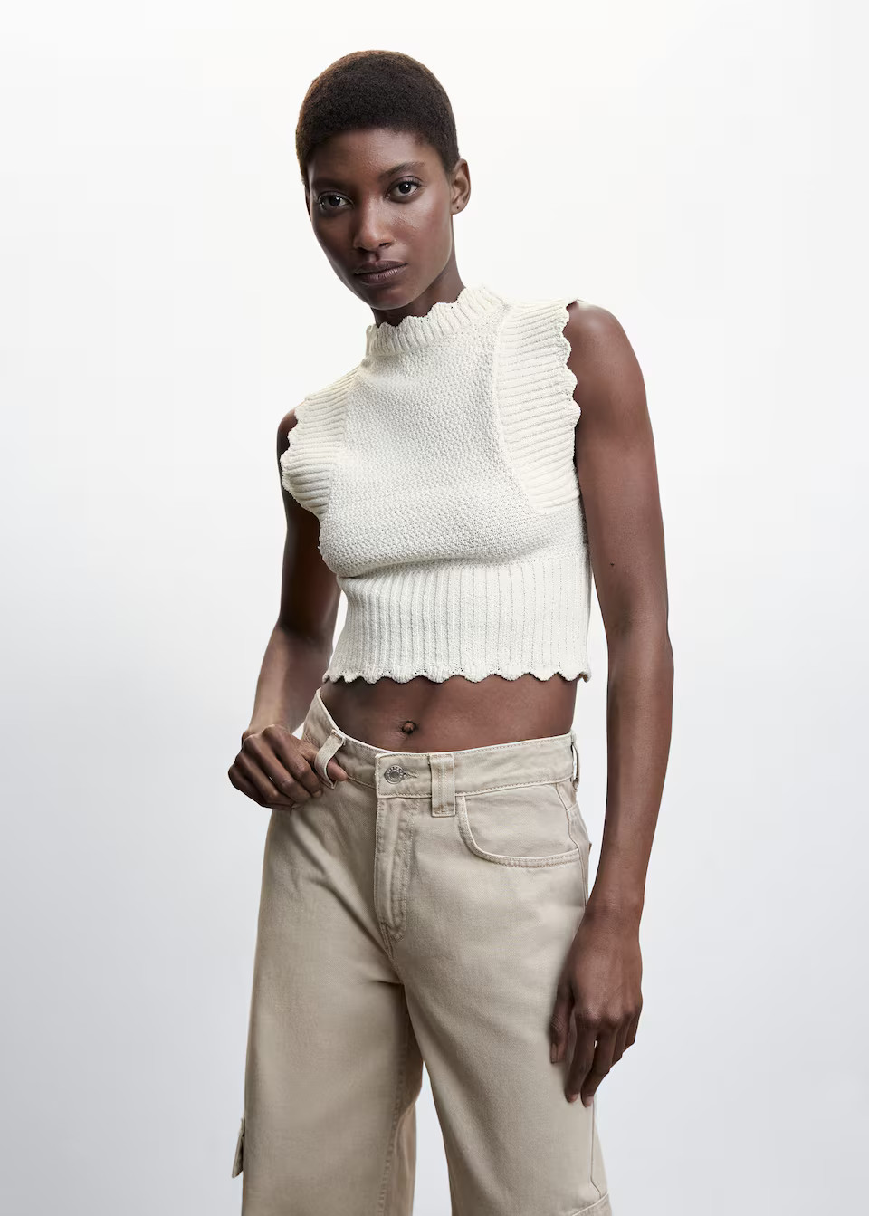 Open back knitted top -  Women | Mango USA | MANGO (US)