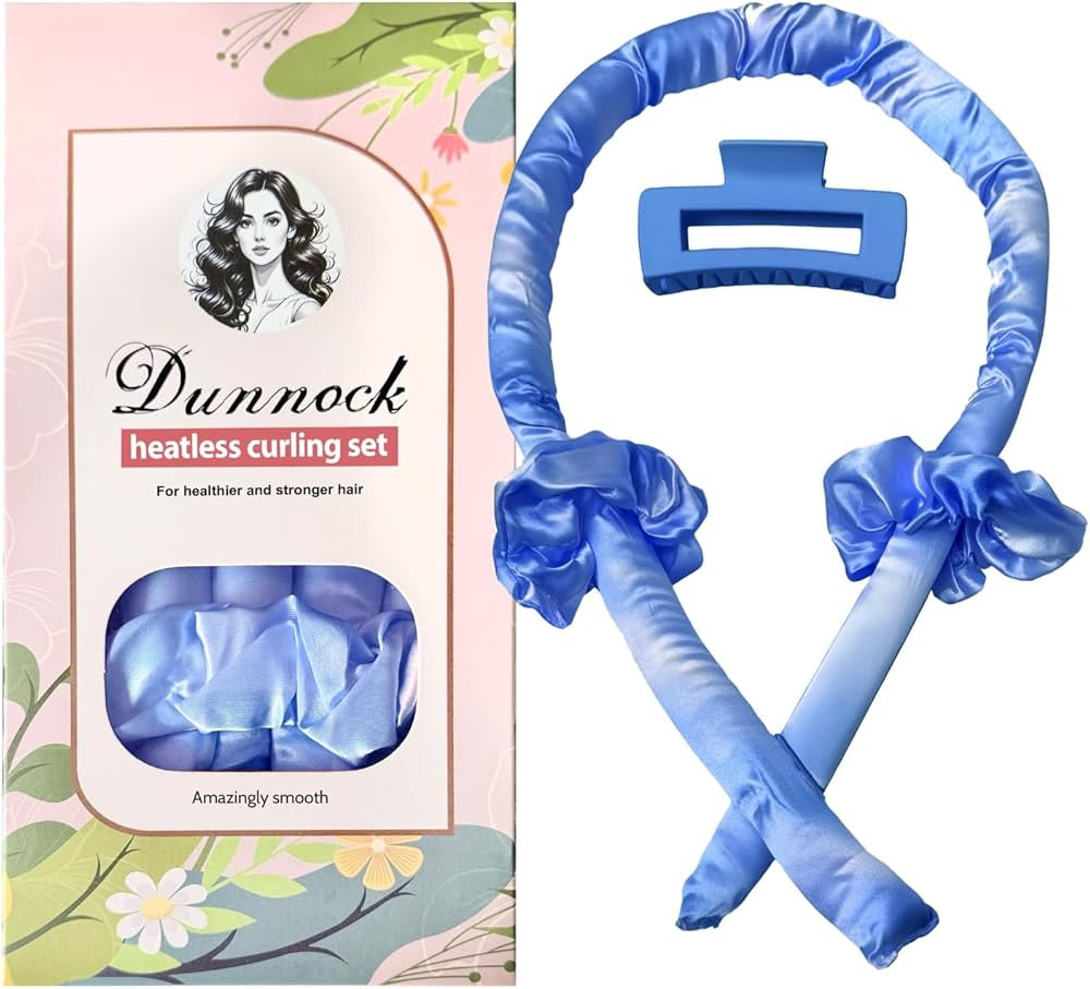 Heatless Hair Curler Set (SKY-Blue) Heatless Curling Rod Headband No Heat Silk Ribbon Curling Rod... | Amazon (US)