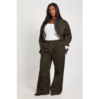 boohoo Women's Plus Leopard Elasticated Waist Jean | Size: 16 | Denim | boohoo (US & Canada)