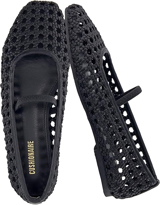 CUSHIONAIRE Weavy Squared Toe Woven Ballet Flats Shoes for Women with Memory Foam | Comfortable M... | Amazon (US)