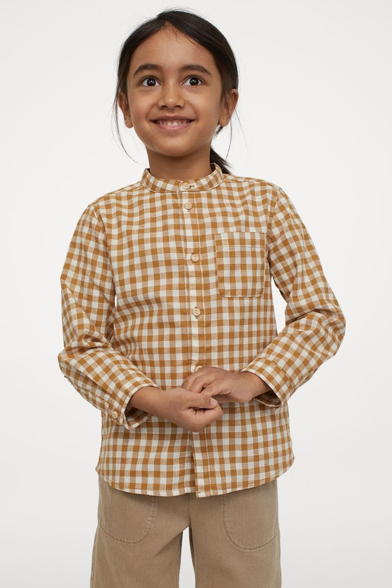 Cotton Band-collar Shirt | H&M (US + CA)