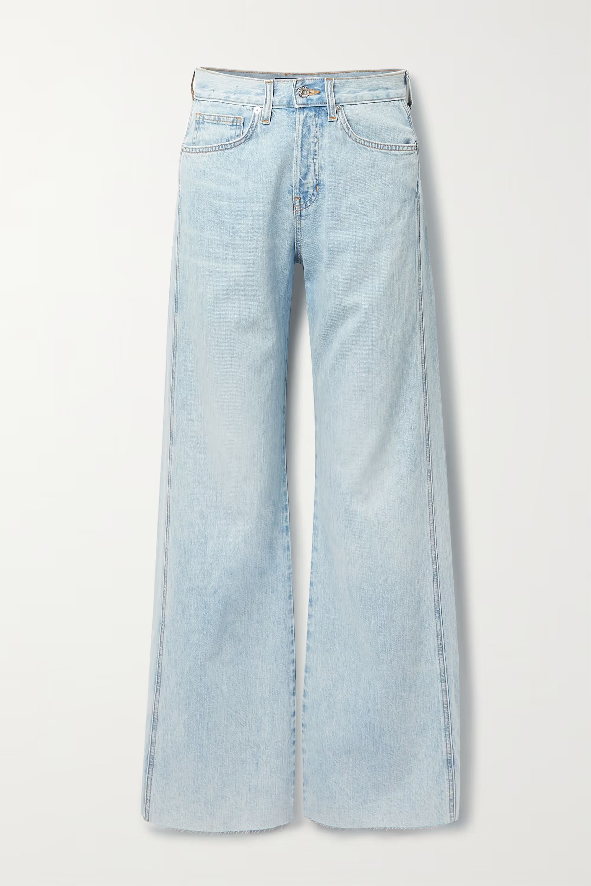Taylor frayed high-rise wide-leg jeans | NET-A-PORTER (US)