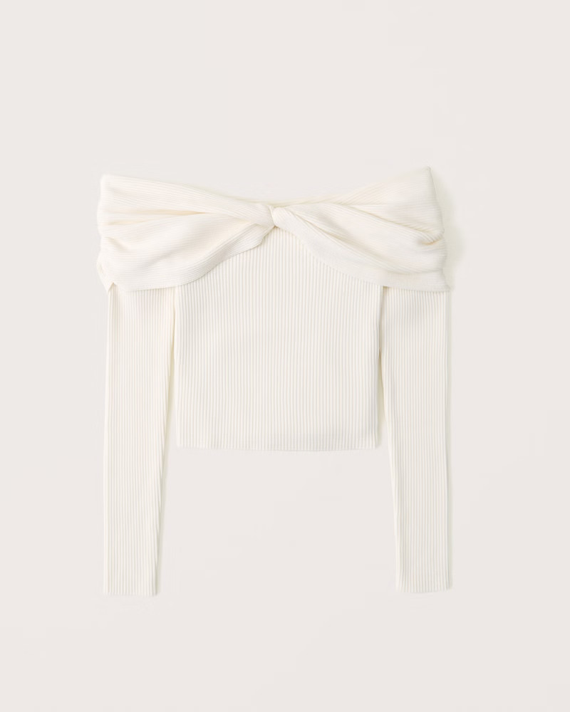 Off-The-Shoulder Twist Sweater Top | Abercrombie & Fitch (UK)