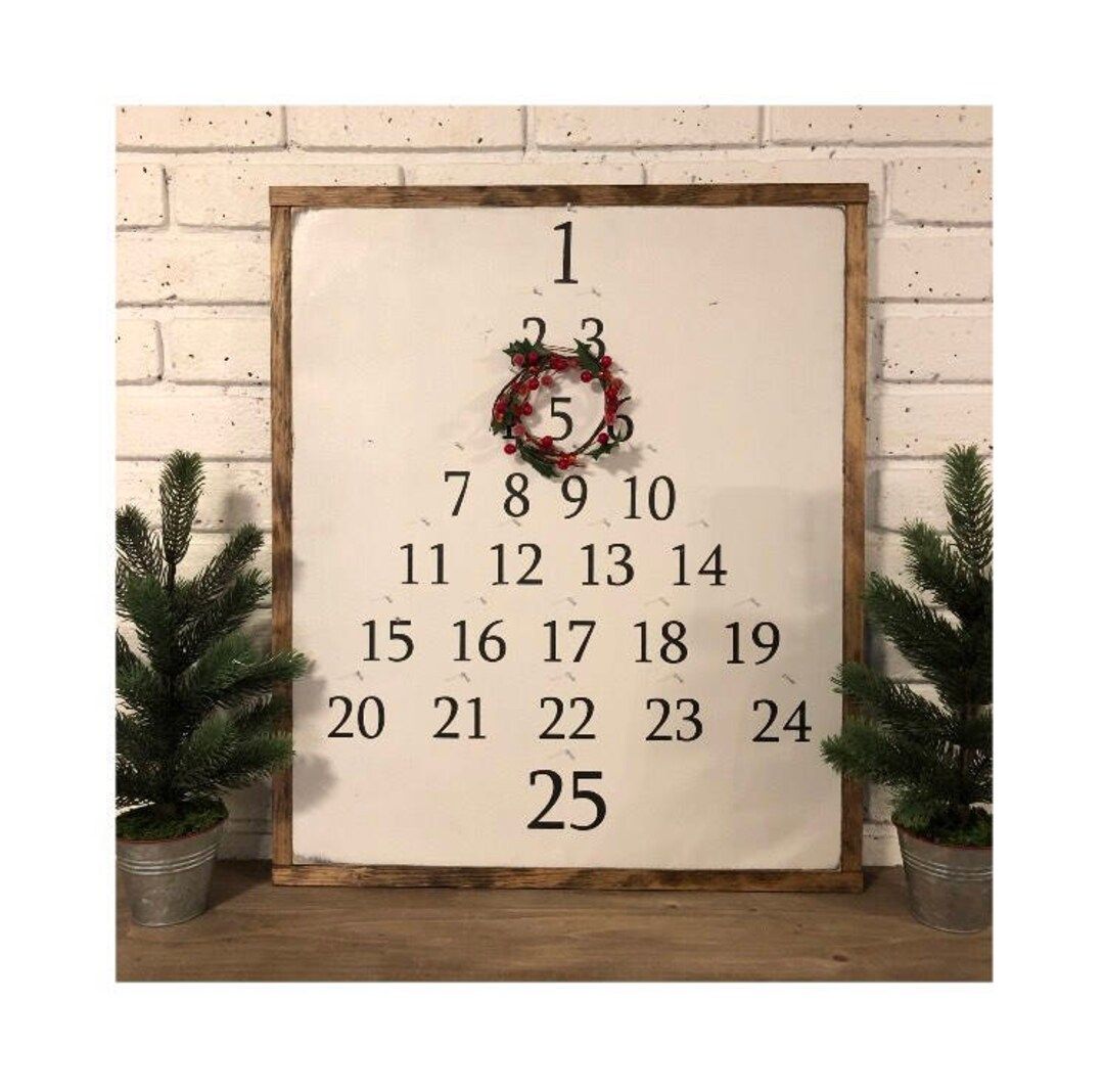 Framed Advent Calendar | Christmas Countdown |  Holiday Decoration | Farmhouse | December | Chris... | Etsy (US)