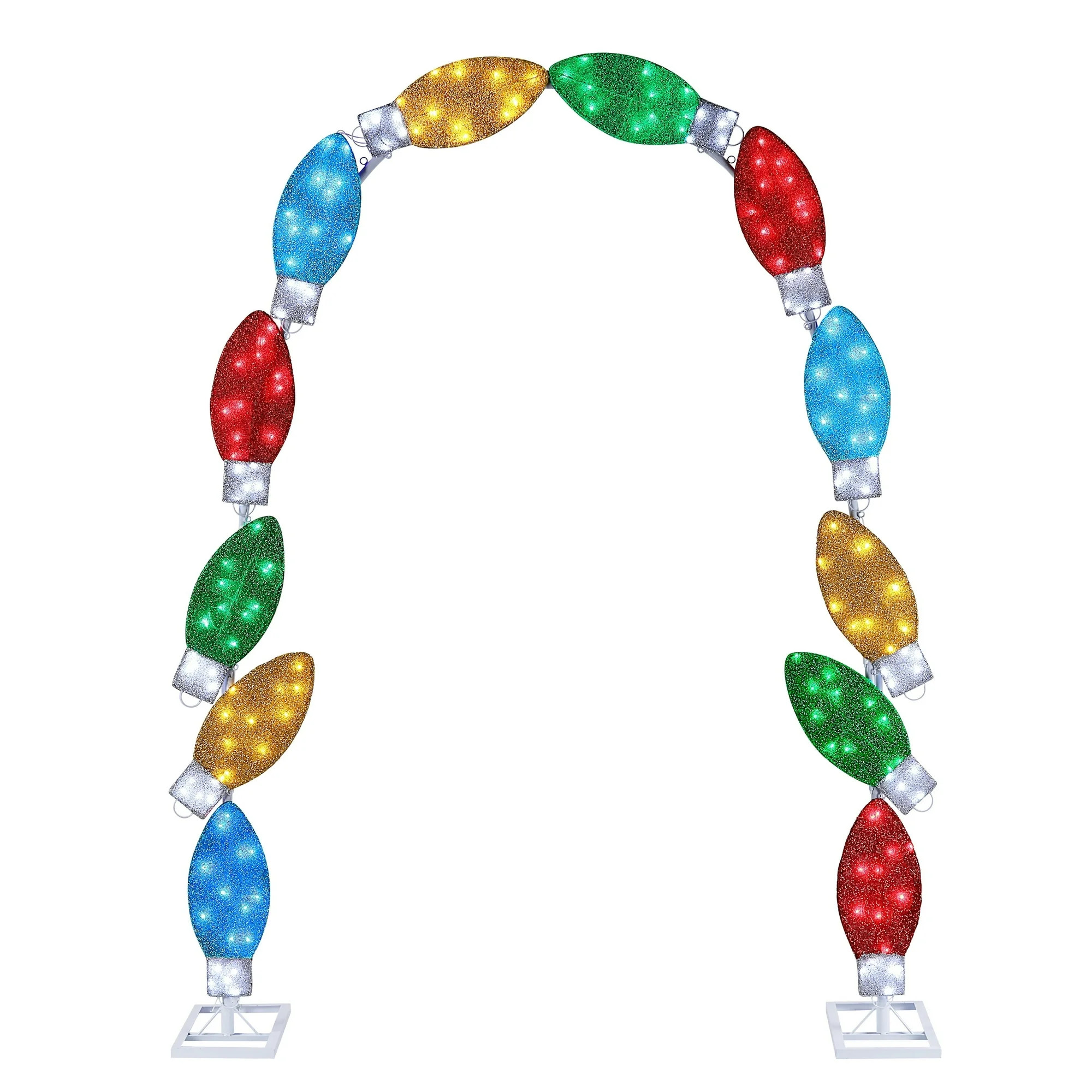 Mr. Christmas 8 ft. Illuminated Tinsel C9 Bulb Arch​ | Walmart (US)