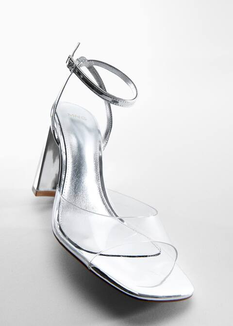 Metallic sandals with vinyl panel  -  Women | Mango USA | MANGO (US)