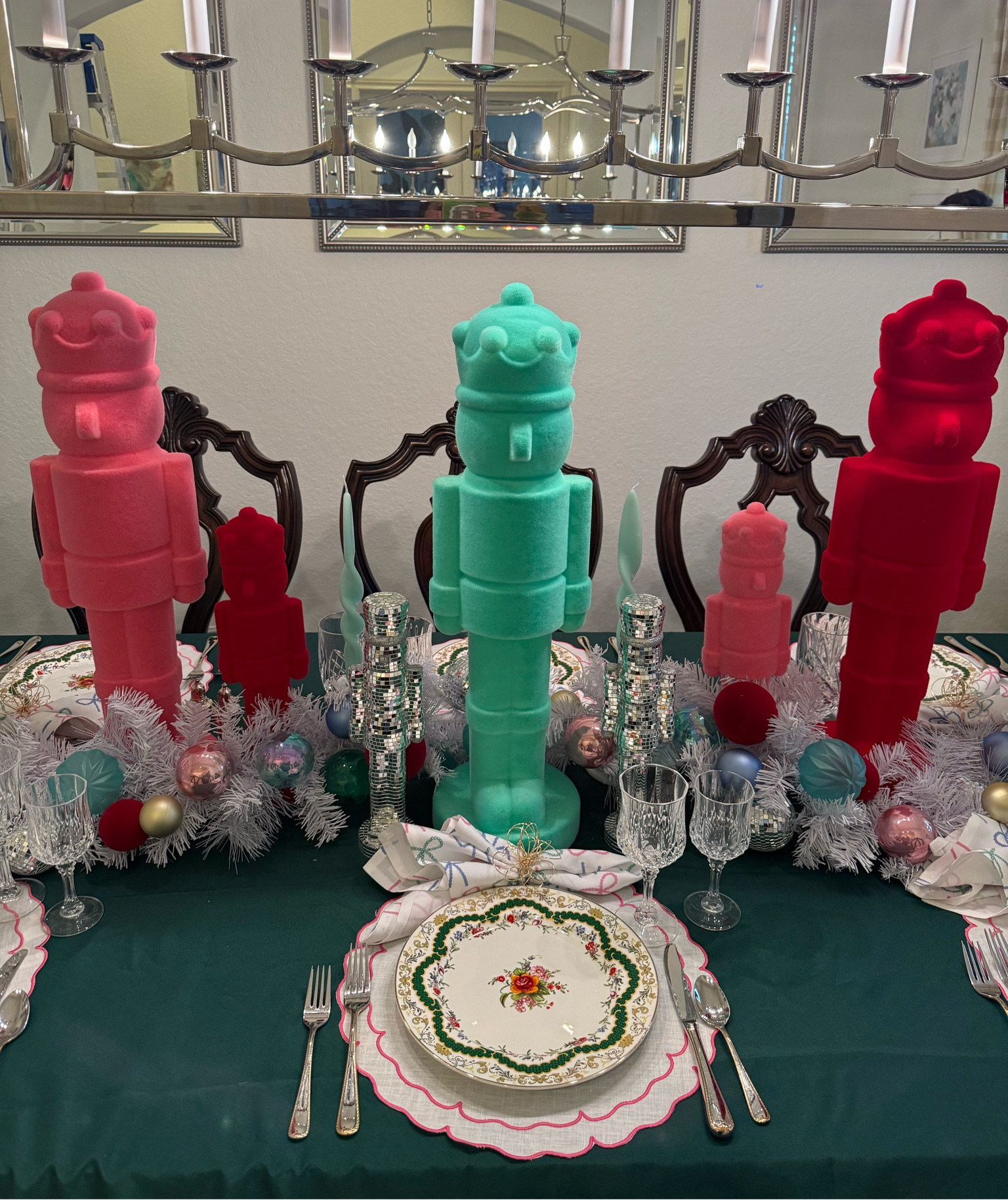 RUN and get these nutcrackers from @michaelsstores these flocked nutcracker and disco nutcrackers are the star of my Christmas tablescape this year. 

#christmas #christmasdecor #christmastable #nutcracker #christmasnutcracker 

#LTKHoliday #LTKSeasonal #LTKSaleAlert