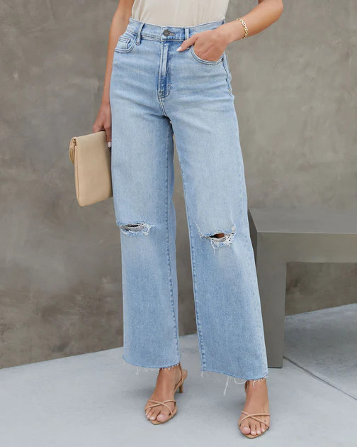 Alec High Rise Distressed Dad Jeans | VICI