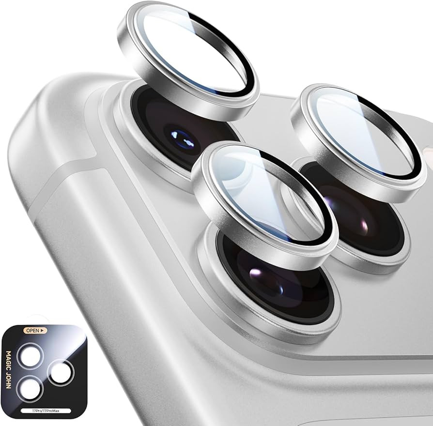 MAGIC JOHN for iPhone 17 Pro Max/17 Pro Camera Lens Protector [Alignment Kit&1:1 Invisible Fit] 9... | Amazon (US)