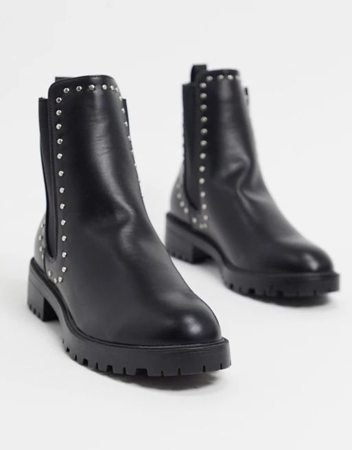 Pimkie stud detail chunky chelsea boots in black | ASOS (Global)