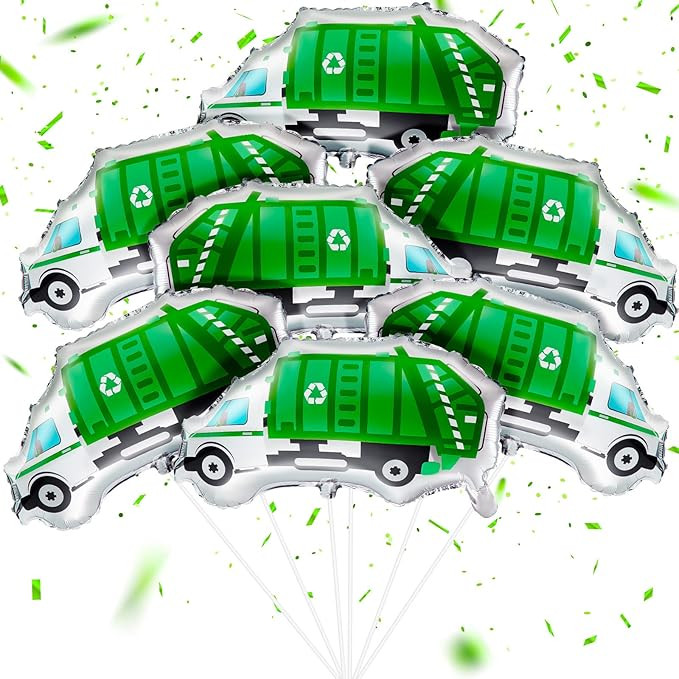 12 Pack Garbage Truck Foil Balloon Trash Truck Birthday Party Decoration Trash Waste Management R... | Amazon (US)