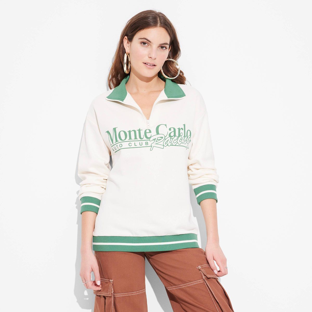 Women's Monte Carlo Racing Graphic Sweatshirt - Ivory S | Target