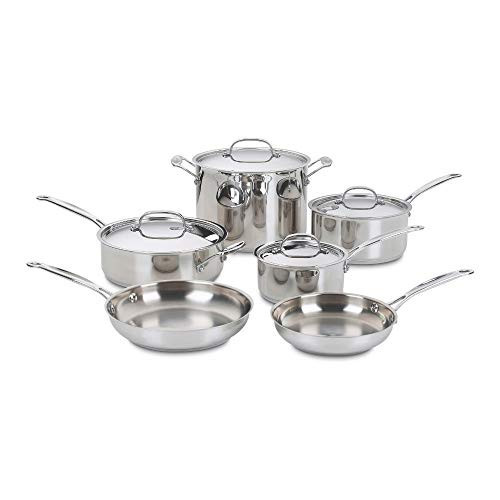 Cuisinart 77-10P1 10-Piece Chef's-Classic-Stainless Collection, Cookware Set | Amazon (US)