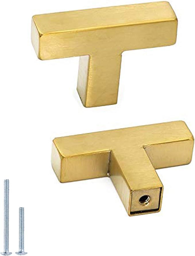 goldenwarm Brushed Brass Cabinet Knobs Gold Bar Knob Cabinet Hardware LSJ12GD Metal Drawer Knobs ... | Amazon (CA)