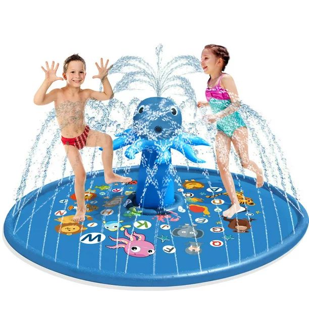 Growsly Inflatable Splash Pad Large 67" Kids Sprinkler Pool Octopus Outside Toys for Toddler Baby... | Walmart (US)