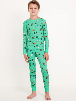 Gender-Neutral Graphic Snug-Fit Pajama Set for Kids | Old Navy (US)