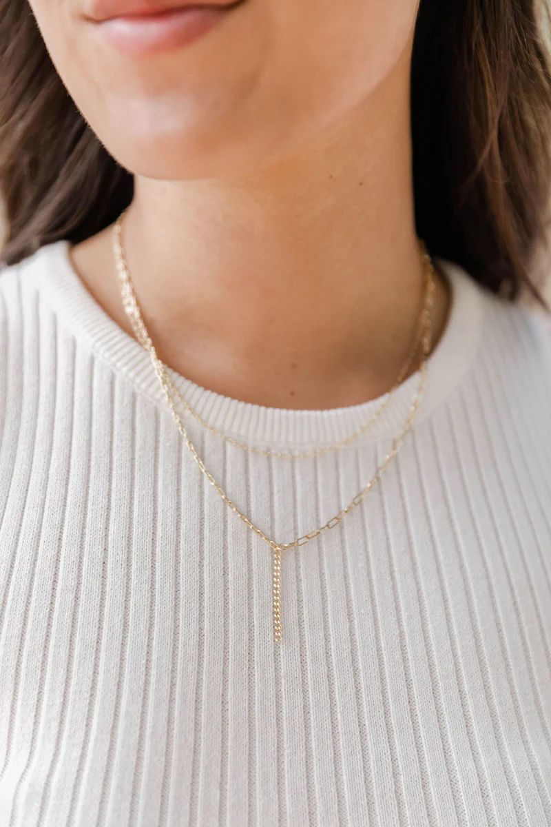 Wasting Our Time Gold Layered Necklace | Pink Lily