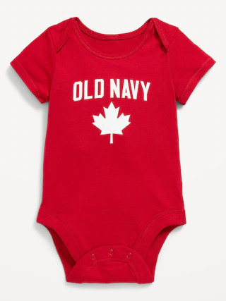 Unisex Short-Sleeve Canada Logo-Graphic Bodysuit for Baby | Old Navy (CA)