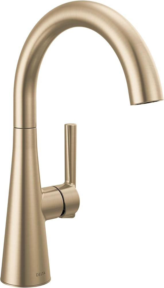Delta Modern Brushed Gold Single Hole Bar Sink Faucet, Single Handle Prep Sink Faucet, Champagne ... | Amazon (US)