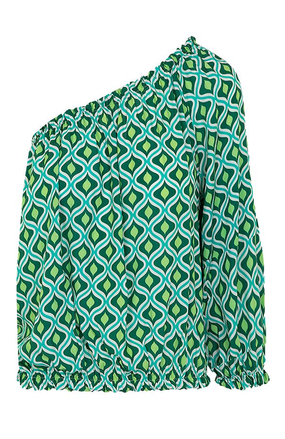 One Shoulder Top Retro Bright Green | Themusthaves.nl | The Musthaves (NL)