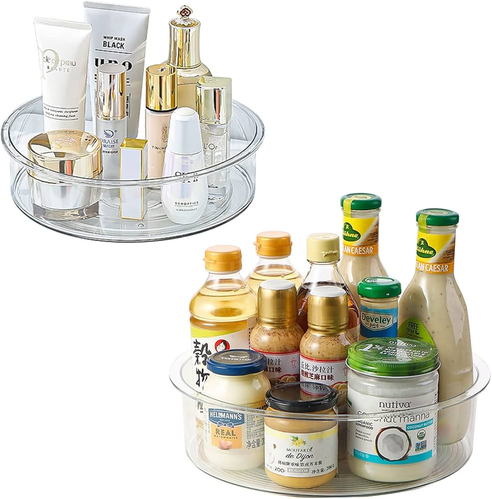 FRITILLARIA 2 Pack Lazy Susan Organizer Turntable Spice Rack 10'' and 12'' Rotating Plastic Spinn... | Amazon (US)