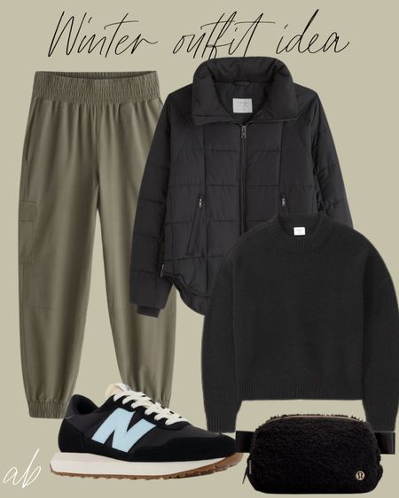 Winter outfit idea: joggers size xxs, black quilted jacket size xxs black sneakers 

#LTKunder50 #LTKsalealert #LTKunder100